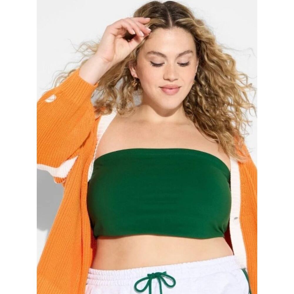 Women's Game Day ButterBliss Tube Top Green - Wild Fable Size Large